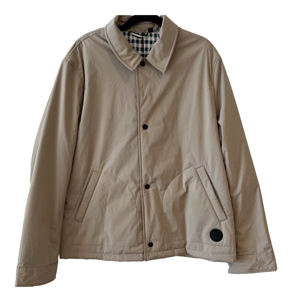 NWT Ted Baker Men's Talacre Wadded Coach Jacket Size 5 (XL) Beige $295 Retail